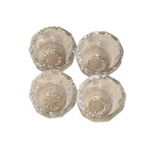 Set of 4 Vintage 40s/50s Clear Pressed Glass Salt Cellars/Dips Great Condition